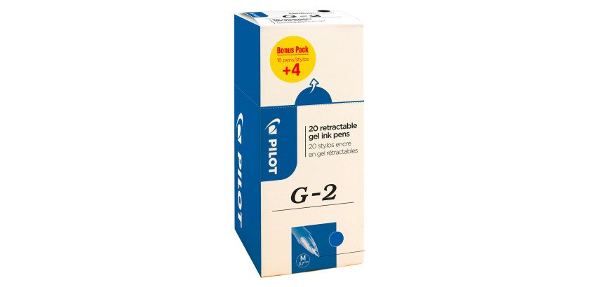 Pack met 16 roller balpennen Pilot G2 + 4 gratis 