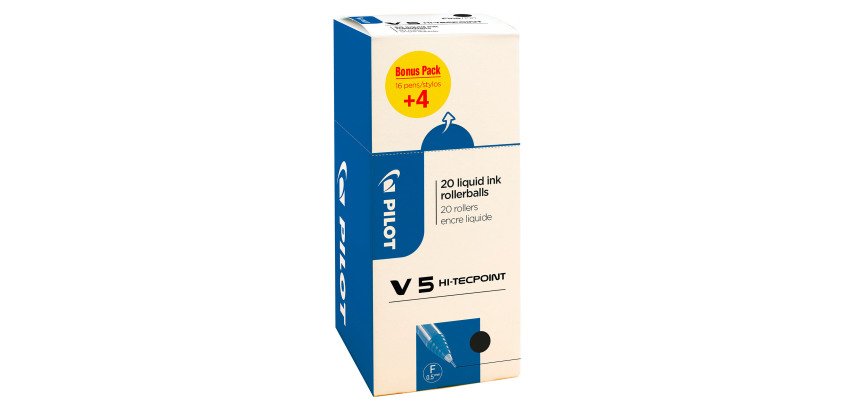 Pack of 16 ballpoint pens Pilot Hi-Tecpoint V5 + 4 for free 