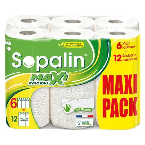 Kitchen roll Sopalin made to measure 6 maxi rolls = 12 classic rolls