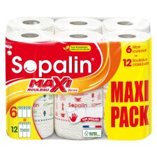 Pack 1 x 6 wiper rolls Sopalin with design + 1 x 6 for free