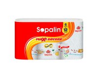 Kitchen roll Sopalin made to measure with print 6 maxi rolls = 12 classic rolls
