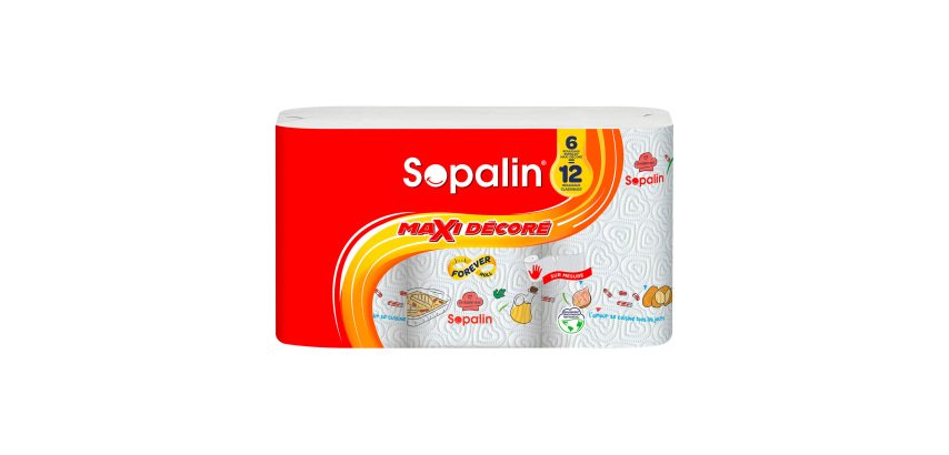 Pack 12 rouleaux essuie-tout Sopalin décoré + 6 offerts
