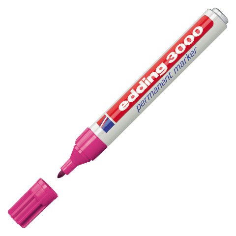 Rotulador permanente edding 3000 Punta 1,5 a 3 mm rosa