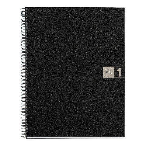 Cuaderno tapa de polipropileno A4 cuadricula 5 mm- 1 color Miquelrius Gris
