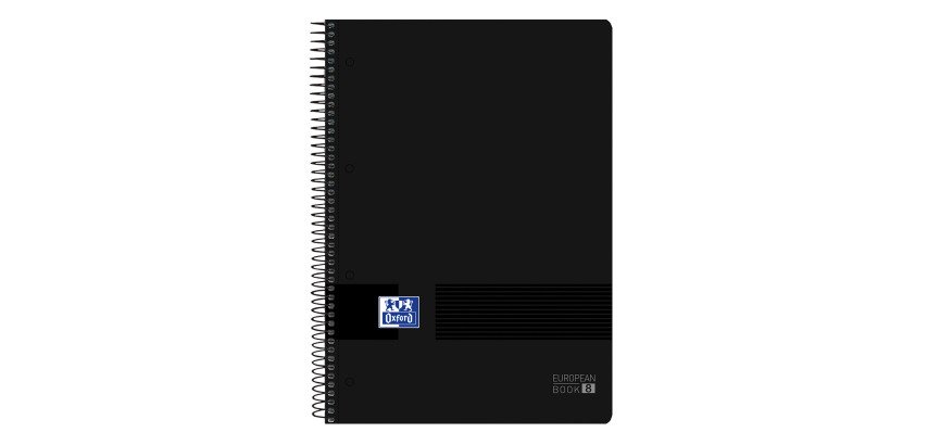 Cuaderno tapa de plástico A4 Europeanbook 8 Black'n colors 5x5 160 Hojas - Oxford