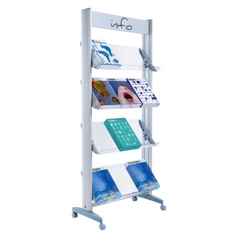 Présentoir mobile plexiglass 12 documents Paperflow