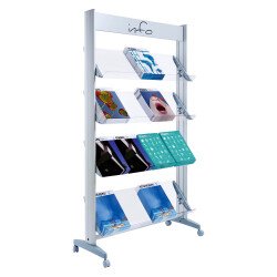 Présentoir mobile plexiglass 16 documents Paperflow