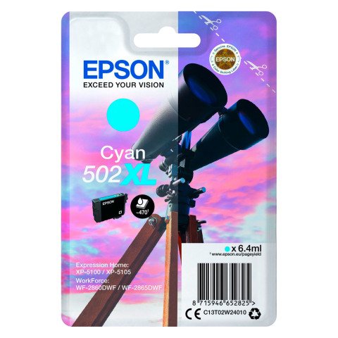 Epson 502 XL (C13T02W24010) cartuchos originales cian alta capacidad (550 páginas)