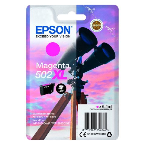 Epson 502 XL (C13T02W34010) cartuchos originales magenta alta capacidad (550 páginas)