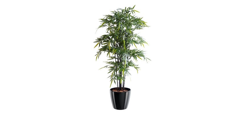 Plante artificielle d'intérieur Bambou à 9 cannes naturelles noires 175 cm