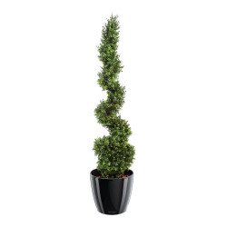 Plante artificielle d'intérieur buis taillé en spirale 130 cm