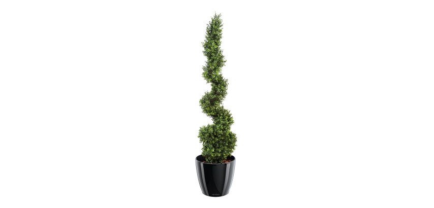 Plante artificielle d'intérieur buis taillé en spirale 130 cm