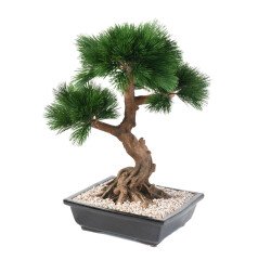 Kunstplant voor binnen bonsai pijnboom in pot 70 cm 