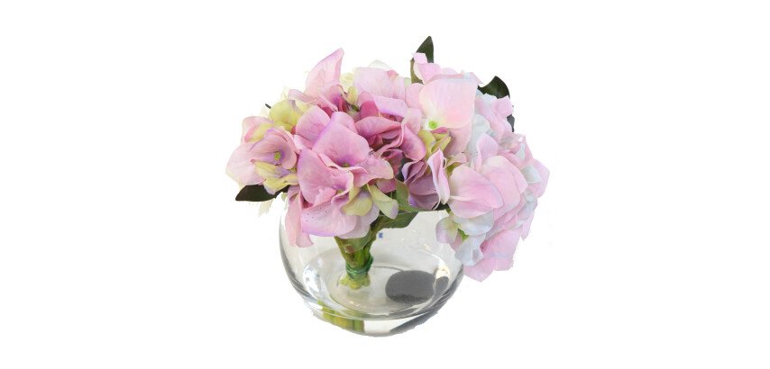 Flower piece with artificial flowers hortensia 3 colors 