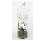 Composition florale artificielle Phalaeno blanche 40 cm