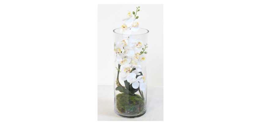 Flower piece artificial flowers white moon orchid 40 cm