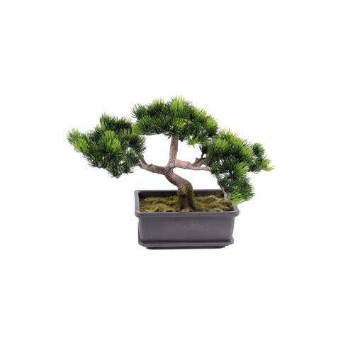 Kunstplant voor binnen bonsai mini pijnboom 22 cm