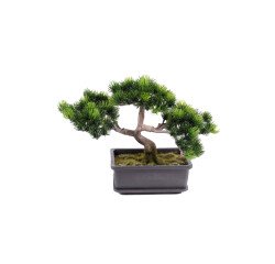 Kunstplant voor binnen bonsai mini pijnboom 22 cm