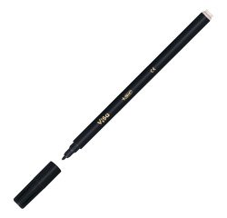 Viltstift Bic Visa met dopje punt 2 mm zwart - medium lijn 0,8 mm 