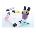 Surligneur Stabilo Boss couleurs assorties pastels - Pot à crayon de 6