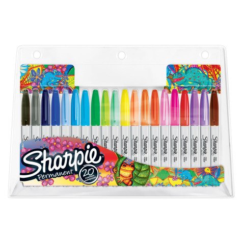 Rotulador permanente Sharpie punta cónica 1 mm - Paquete de 20 colores surtidos