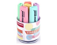 Subrayador fluorescente STABILO Boss colores surtidos pasteles - Tarro de lápiz con 6 unidades