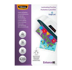 Boîte 25 pochettes de plastification à chaud A3 2 x 80 Fellowes