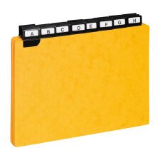 Guide de classement 148 x 210 mm Exacompta jaune - Jeu de 24