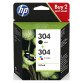 HP 304 Pack 2 Cartuchos originales negro + tricolor (120 + 3 x 100 páginas)