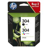 HP 304 pack 2 cartridges 1 black and 3 color for inkjet printer 