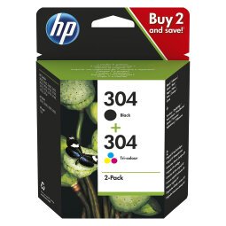HP 304 pack 2 cartridges 1 zwart + 1  3-kleuren
