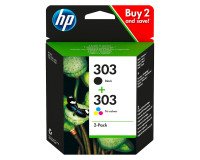 HP 303 pack 2 cartridges: 1 black and 1 with 3 colors for inkjet printer 