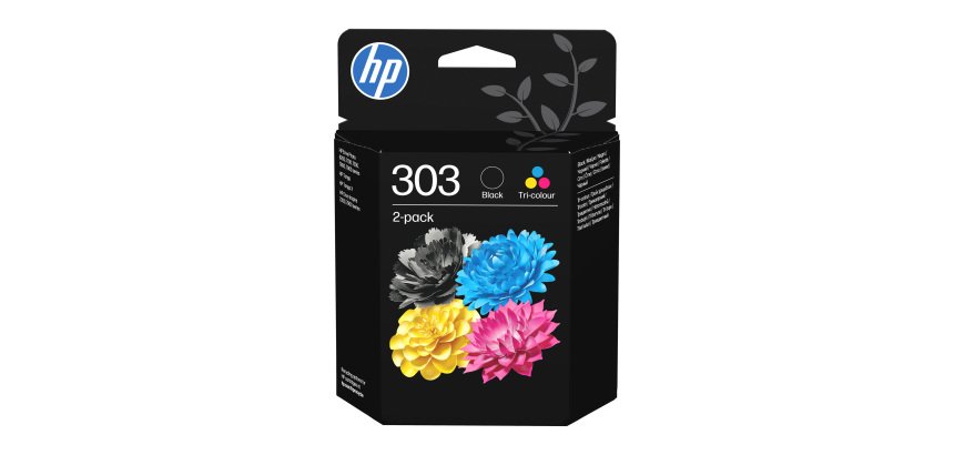 HP 303 pack 2 cartridges: 1 black and 1 with 3 colors for inkjet printer 