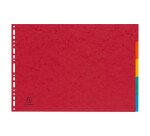 Intercalaire A3 carte lustrée colorée Exacompta 5 onglets neutres multicolores - 1 jeu