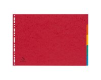 Intercalaire A3 carte lustrée colorée Exacompta 5 onglets neutres multicolores - 1 jeu