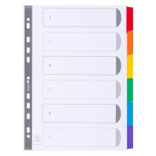 Intercalaire A4 carte160 g Exacompta 6 onglets neutres réinscriptibles multicolores - 1 jeu