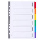 Intercalaire A4 carte160 g Exacompta 6 onglets neutres réinscriptibles multicolores - 1 jeu