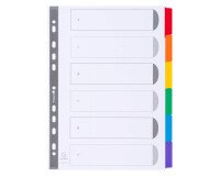 Intercalaire A4 carte160 g Exacompta 6 onglets neutres réinscriptibles multicolores - 1 jeu