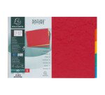 Intercalaire A3 carte lustrée colorée Exacompta 5 onglets neutres multicolores - 1 jeu
