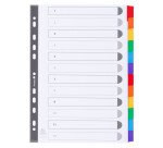 Intercalaire A4 carte160 g Exacompta 12 onglets neutres réinscriptibles multicolores - 1 jeu