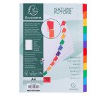 Intercalaire A4 carte160 g Exacompta 12 onglets neutres réinscriptibles multicolores - 1 jeu