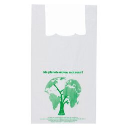 Compostable bag with straps H 54 x W 30 x D 7 cm - box of 1000