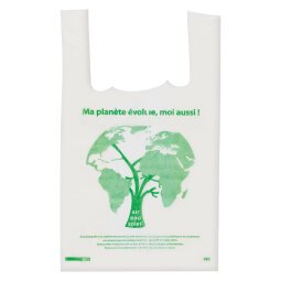 Compostable bag with straps H 45 x W 26 x D 6 cm - box of 1000