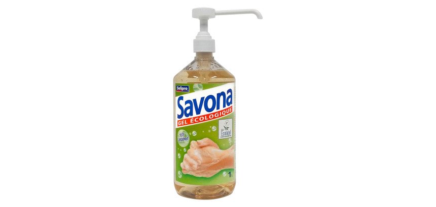 Savon gel Solipro Savona écologique - Flacon 1 litre