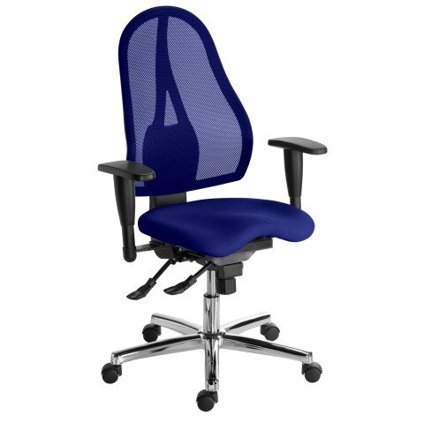 Silla de oficina Holly Sitness azul - respaldo malla