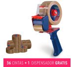 Pack de 36 cintas PVC 100m x 50 mm habana Tesa + Dispensador GRATIS