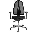 Chaise de bureau HOLLY SITNESS noir dossier maille - avec accoudoirs - Mécanisme Synchrone - Pieds chrome