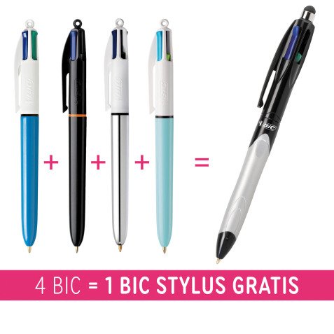 Pack 4 bolígrafos Bic (Clasico, Pro, Shine y Fun) + 1 GRATIS 
