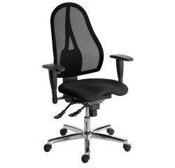 Sedia ergonomica Holly Sitness con schienale in rete con braccioli 3D base cromata