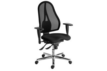 Chaise de bureau HOLLY SITNESS dossier maille - avec accoudoirs - Mécanisme Synchrone - Pieds chrome